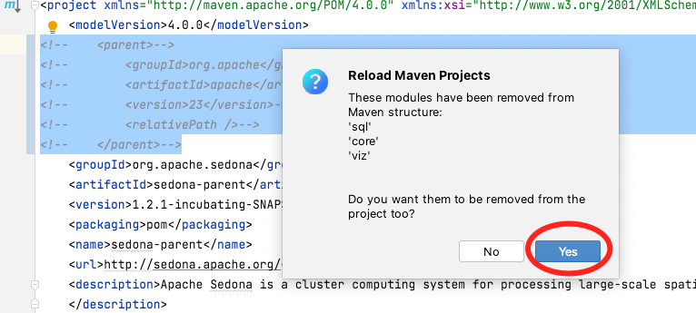 Reload the Maven project