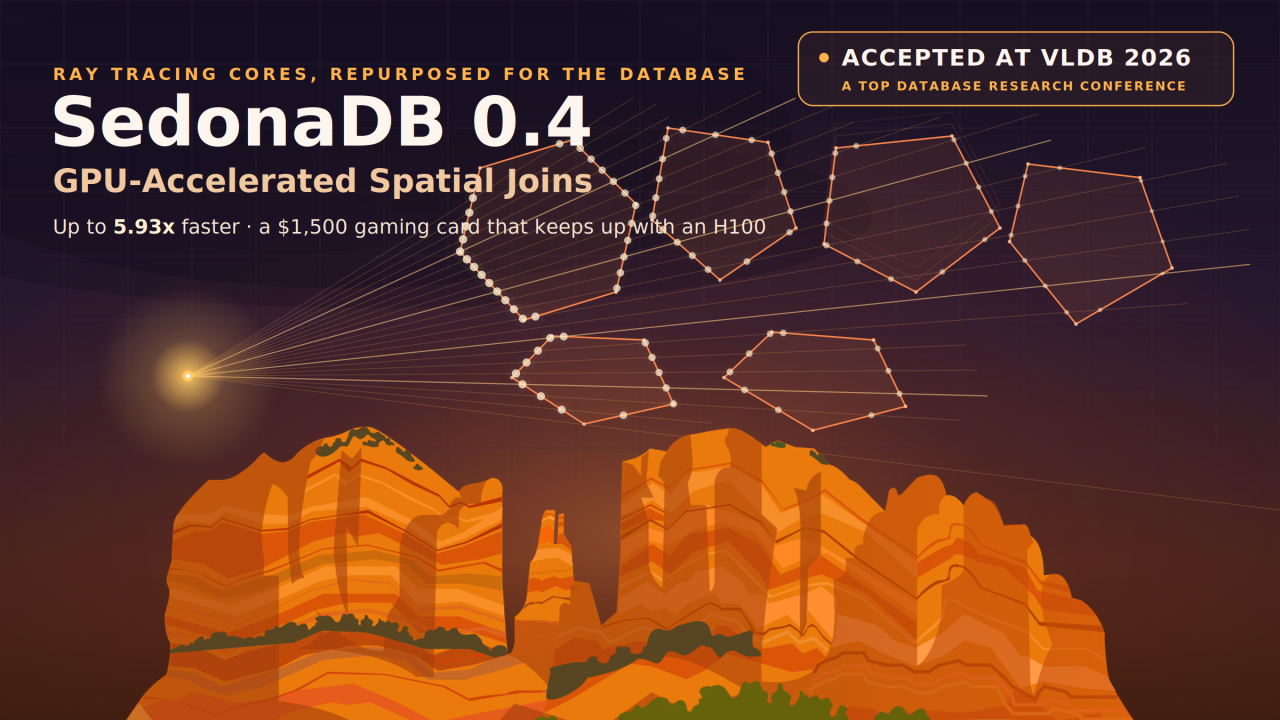 SedonaDB 0.4 GPU-Accelerated Spatial Joins — ray tracing cores, repurposed for the database