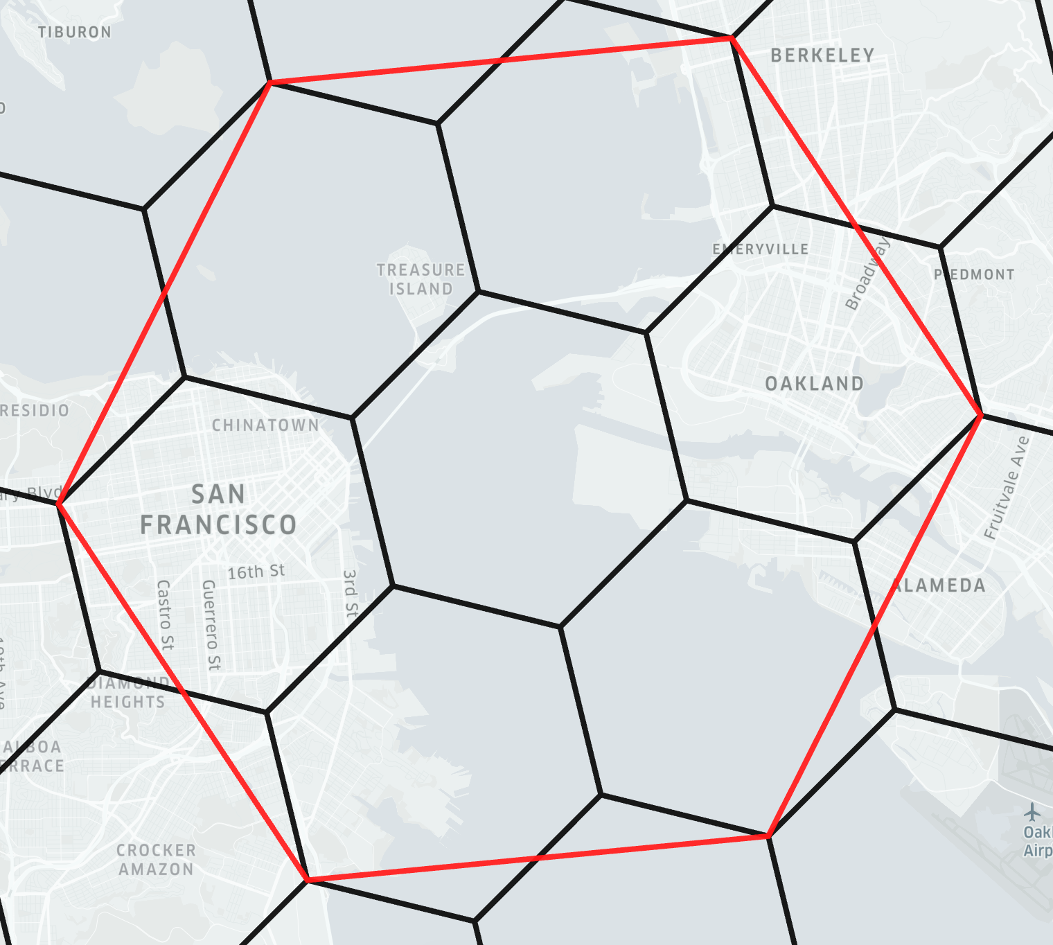 Image showing H3 nested grid cells over San Francisco